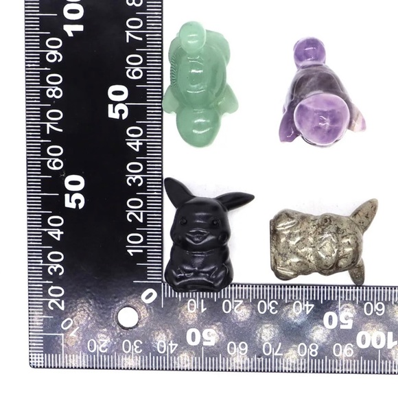 Natural Hand Carved Green Aventurine Gemstone Carved Pokémon Healing Figurines - Picture 2 of 2